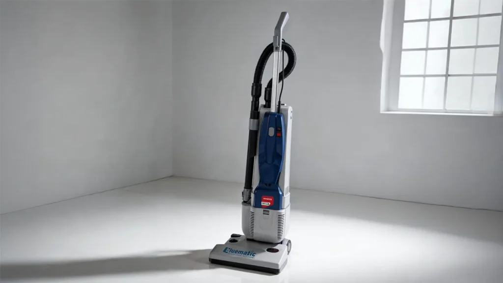 Battitappeto professionale Bluematic verticale per la pulizia profonda di moquette e tappeti in ambienti aziendali.
